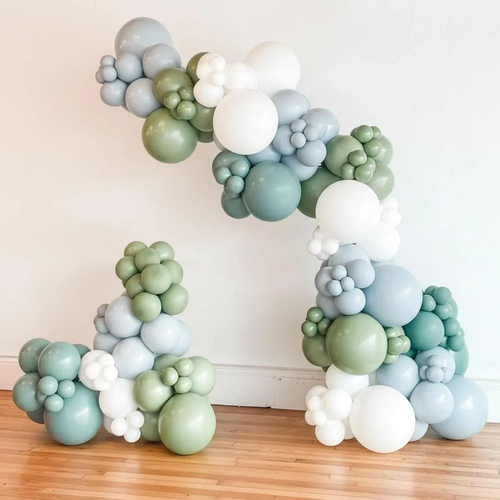 Dusty Blue & Sage: balloon arch, photo 1