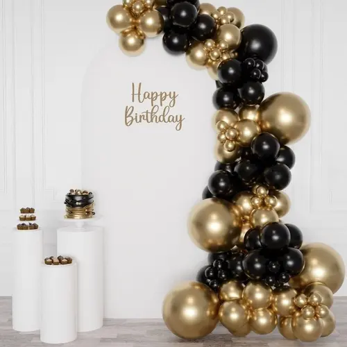 Black & Gold Balloon Arch Kit