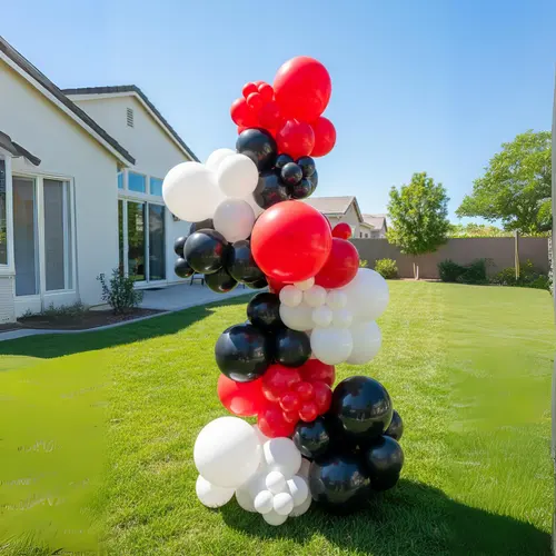 Red, Black & White Balloon Arch Kit