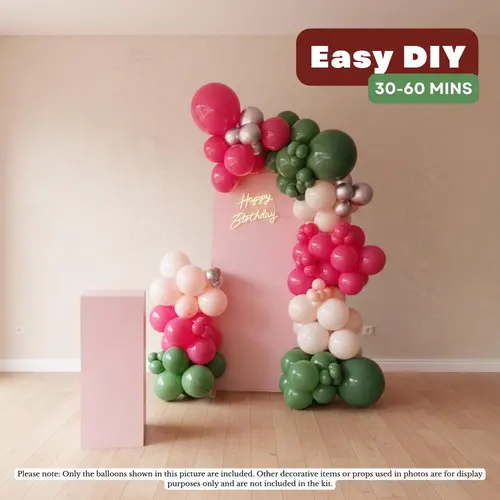 Pink Green Balloon Arch Garland Kit