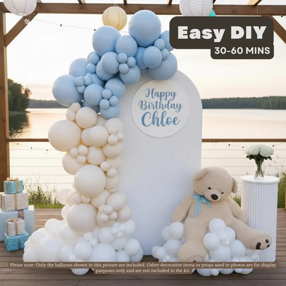 Light Blue Cream Balloon Arch Kit, photo 1