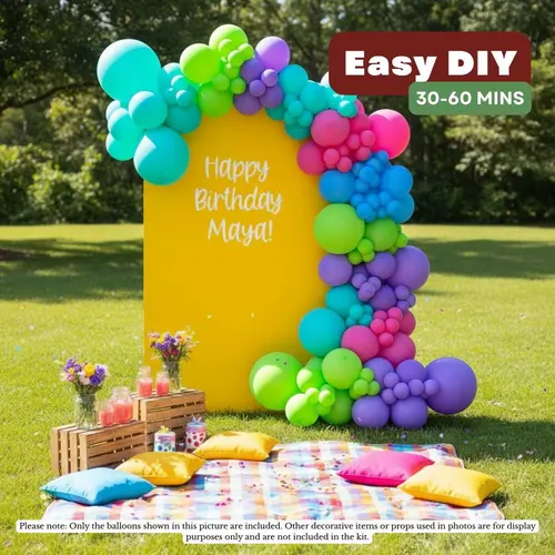 Vibrant Brights Balloon Arch Kit, 116 Pieces
