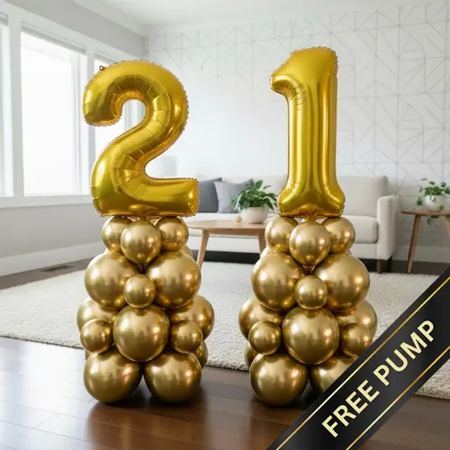 Personalised 2-Digit Gold Number Tower Kit