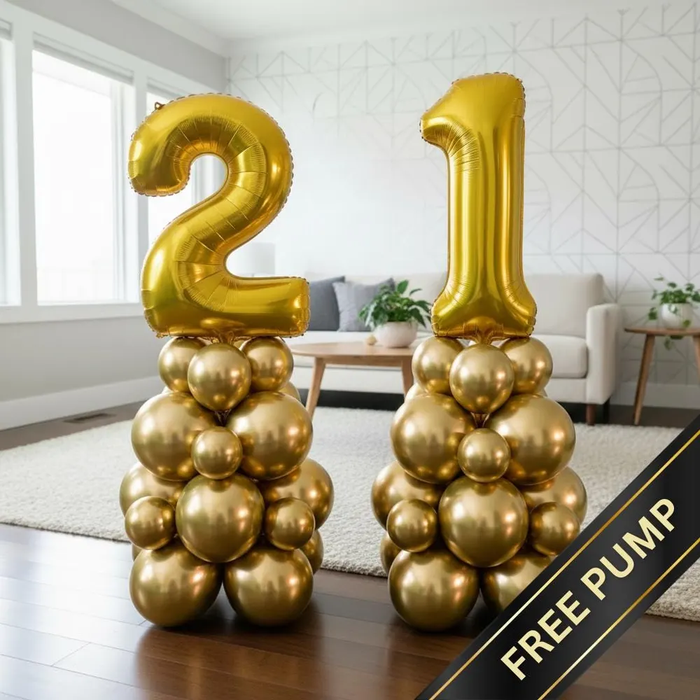 Personalised 2-Digit Gold Number Tower K, photo 1