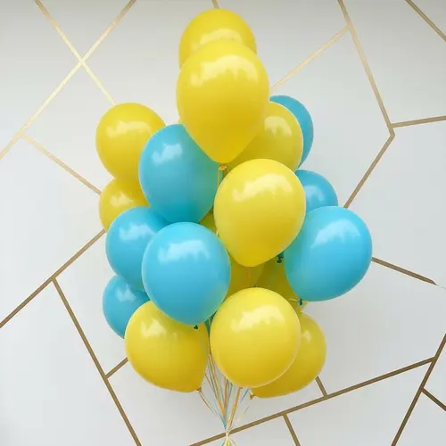 Yellow Blue Balloon Bouquet