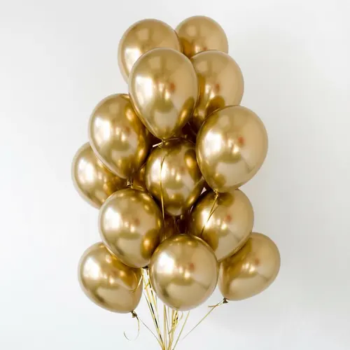 Chrome Gold Latex Balloons