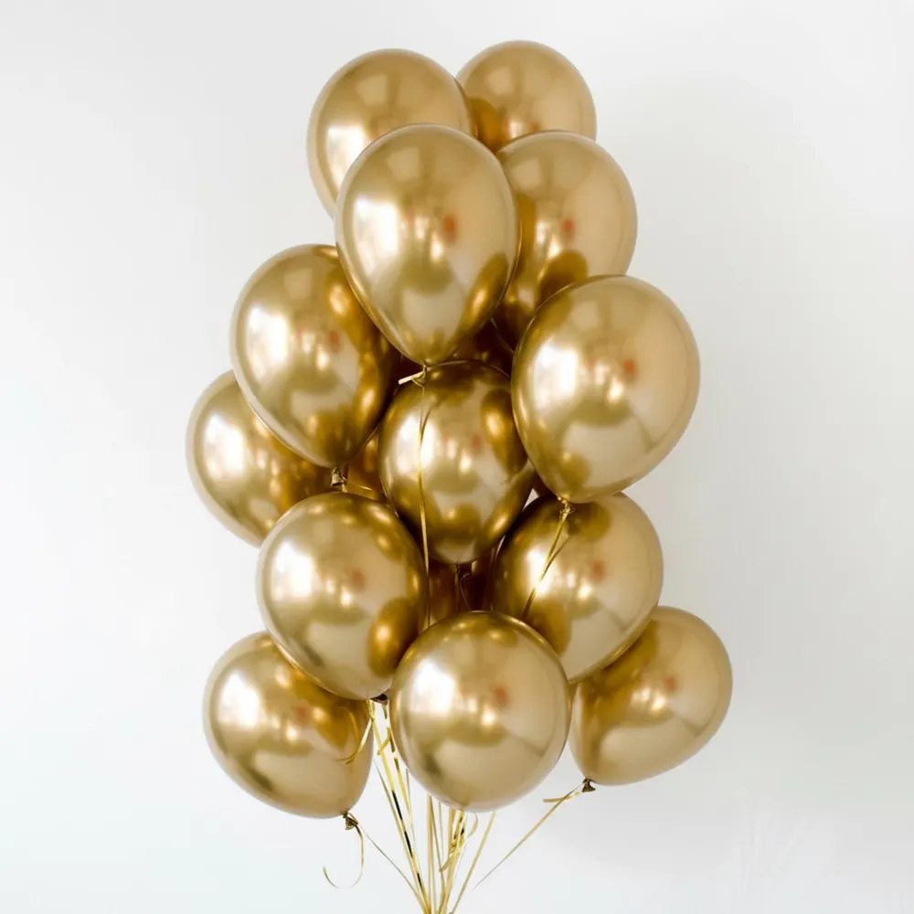 Chrome Gold Latex Balloons, photo 1