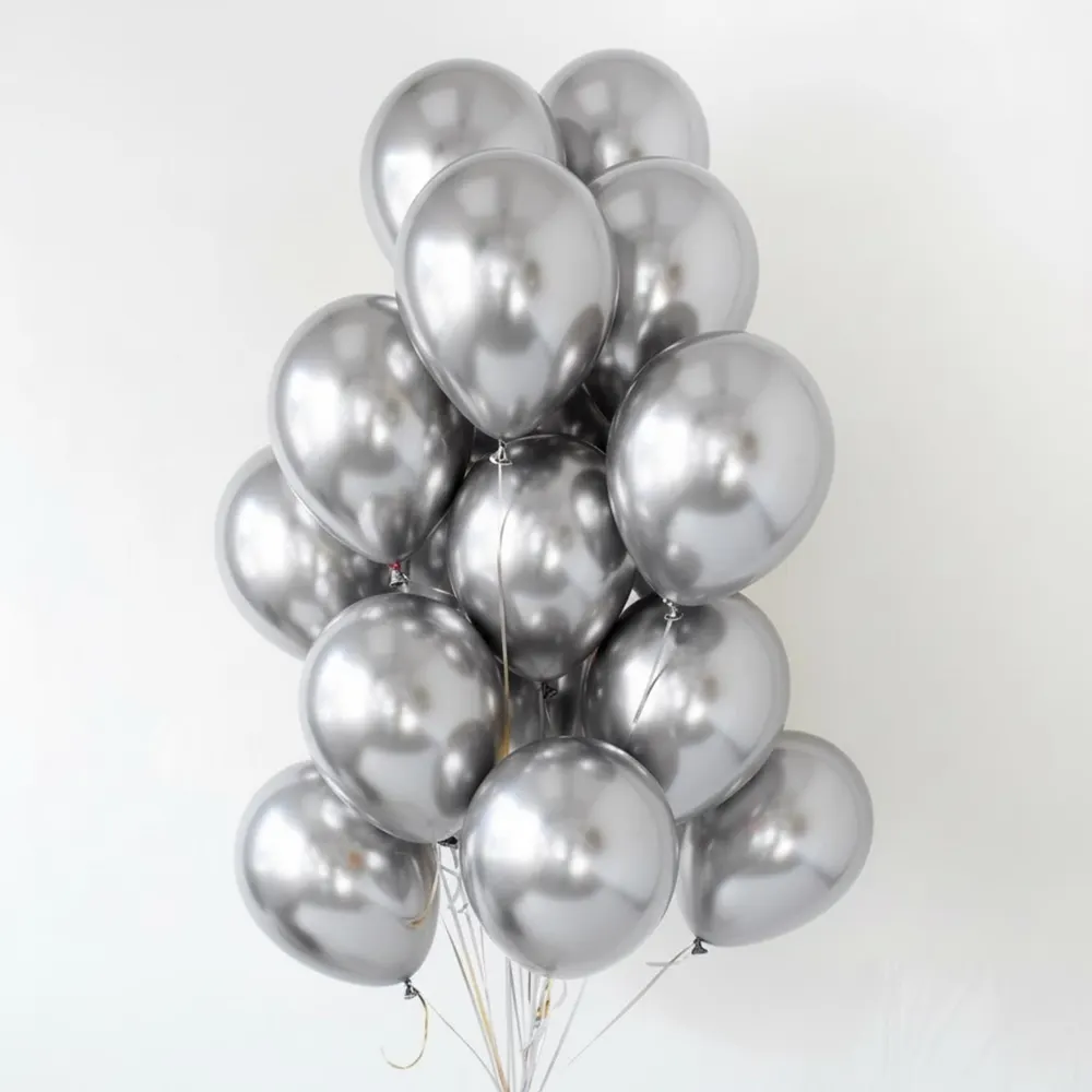 Metallic Silver Chrome Balloons, photo 1