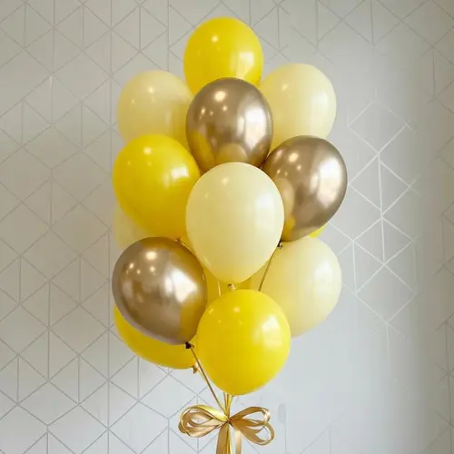 Yellow Gold Cream Balloon Bouquet