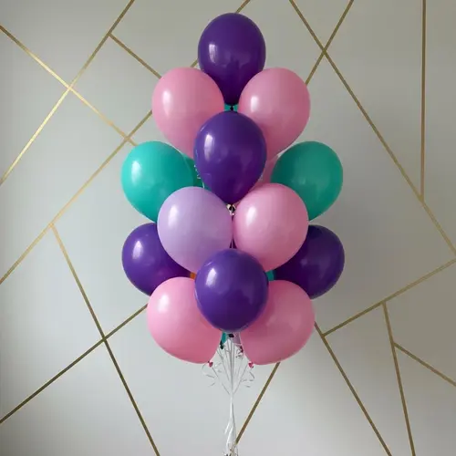 Purple Pink Teal Balloon Bouquet