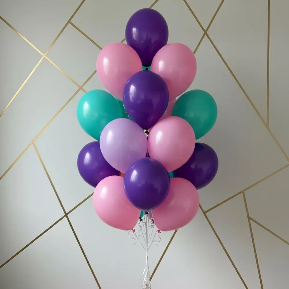 Purple Pink Teal Balloon Bouquet, photo 1