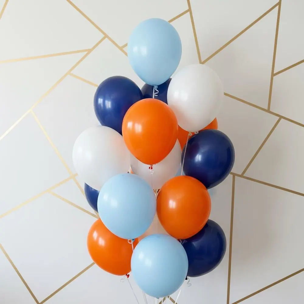 Navy Orange Light Blue White Balloon Bou, photo 1