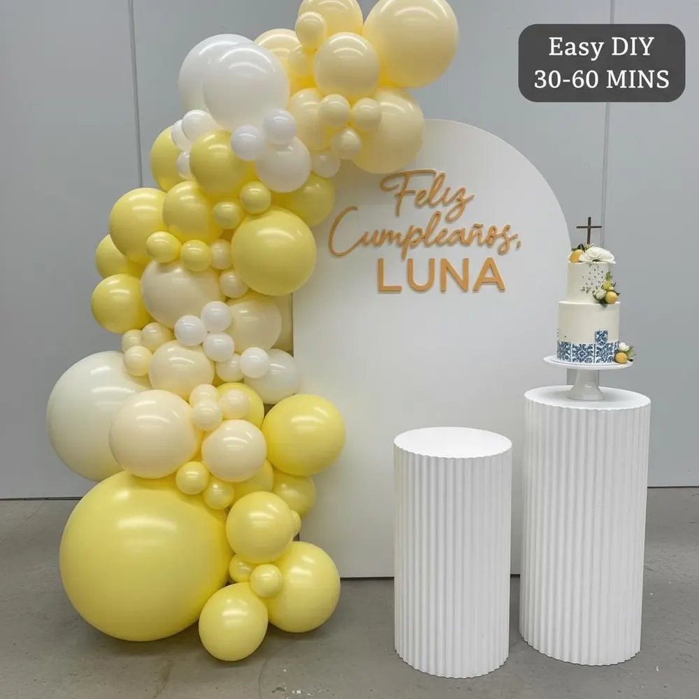 Yellow and White Balloon Arch Kit, photo 1