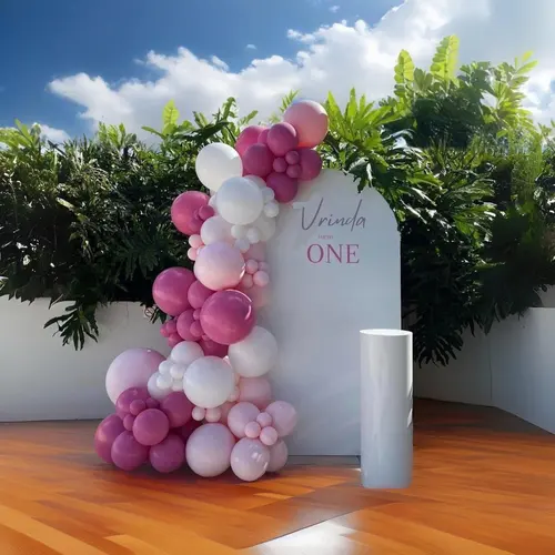 Fuchsia Pastel Pink White Balloon Garland Kit