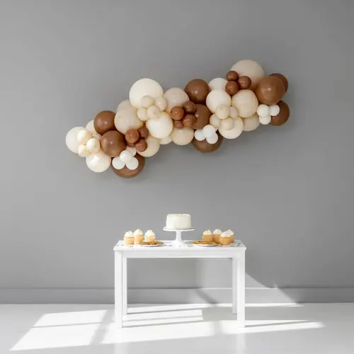 Brown, Cream & Sand White Balloon Garland Kit