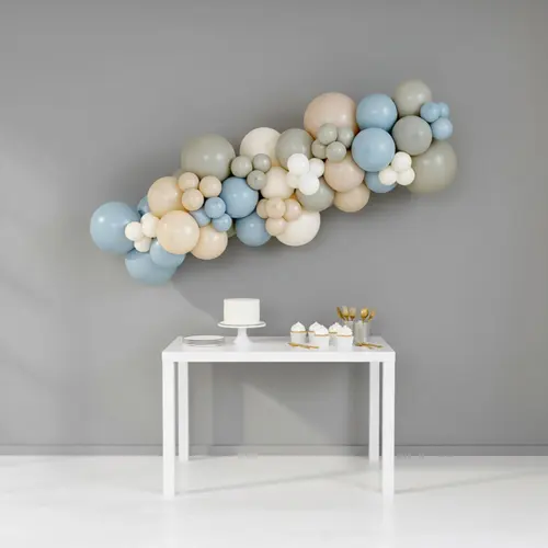 Dusty Blue Sage Green Boho Balloon Garland Kit