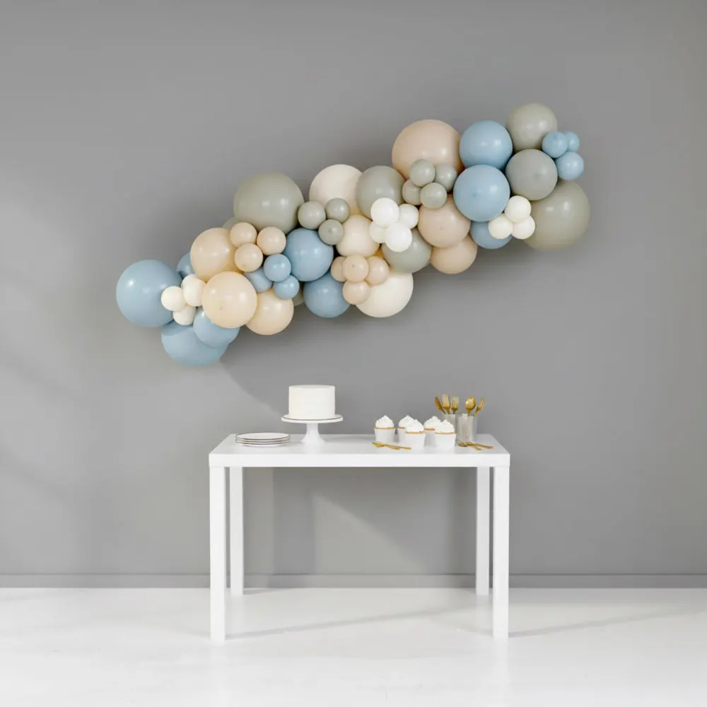 Dusty Blue Sage Green Boho Balloon Garla, photo 1