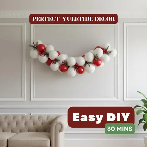 Red & White Christmas Balloon Garland Kit