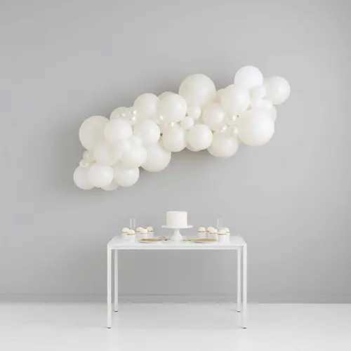 Elegant White Balloon Garland Kit