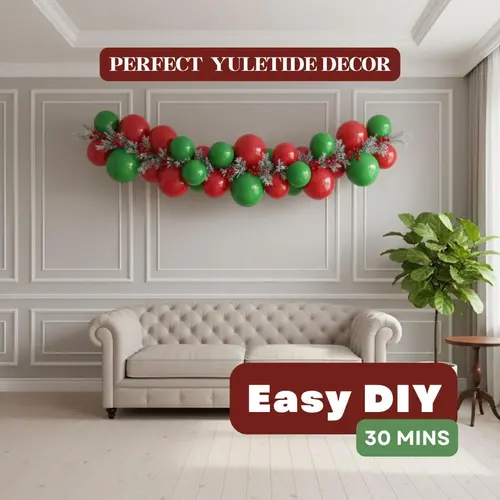 Red & Light Green Christmas Balloon Garland Kit