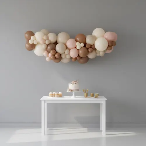 Sand White, Brown & Baby Pink Balloon Garland Kit