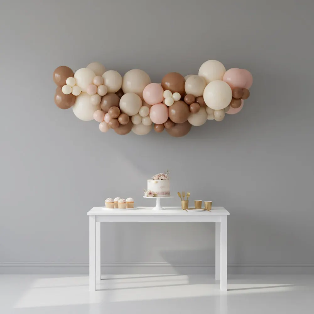 Sand White, Brown & Baby Pink Balloon Ga, photo 1