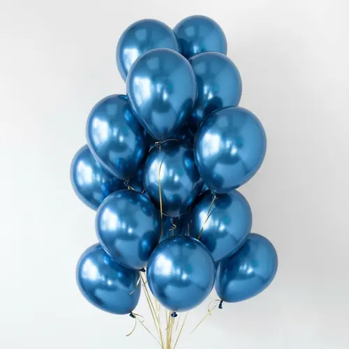 Chrome Blue Metallic Balloon Bouquet