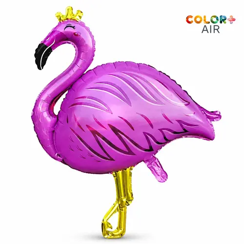 Giant Flamingo Foil Balloon with Crown