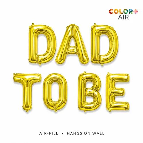 Dad To Be Gold Foil Letter Balloon Banner