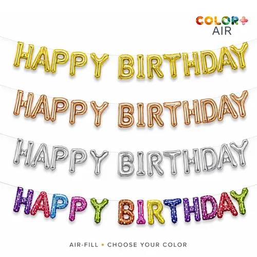 Happy Birthday Foil Letter Balloon Banner, 16 Inch