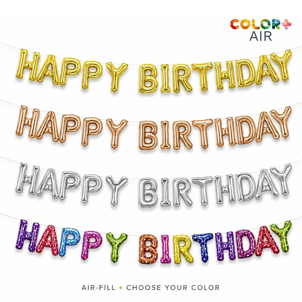 Happy Birthday Foil Letter Balloon Banne, photo 1