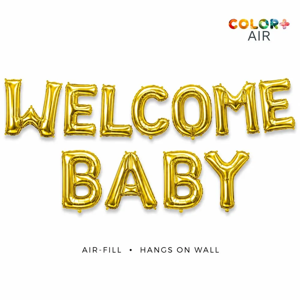 Welcome Baby Gold Foil Letter Balloon Ba, photo 1