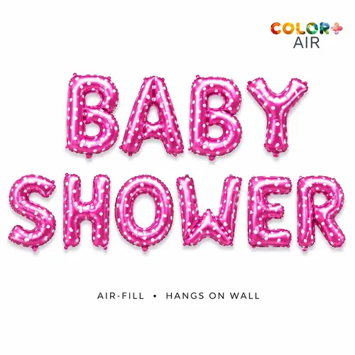 Baby Shower Pink Foil Letter Balloon Banner