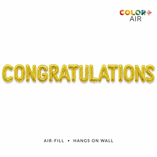 Congratulations Gold Foil Letter Balloon Banner