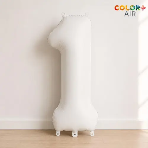 Matte White Number 1 Balloon