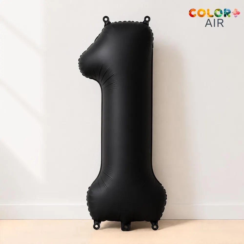 Matte Black Number 1 Balloon, photo 1