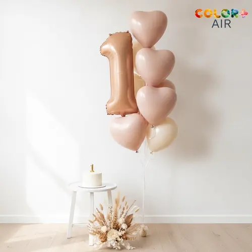 Blush Pink First Birthday Balloon Set