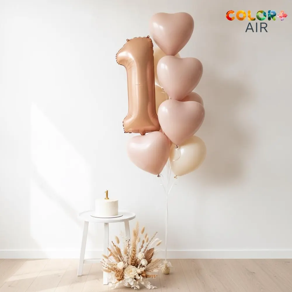 Blush Pink First Birthday Balloon Set, photo 1