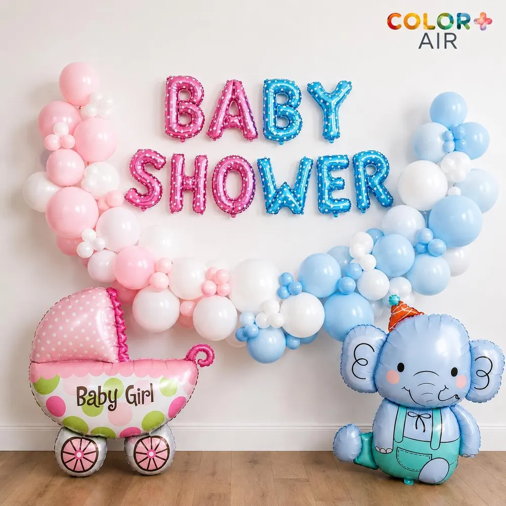 Gender Reveal Balloon Arch Kit, Pink & B, photo 1