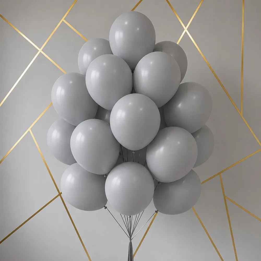 Pastel Grey Latex Balloons, photo 1