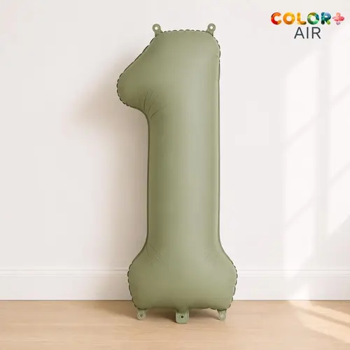 Matte Olive Green Number 1 Balloon