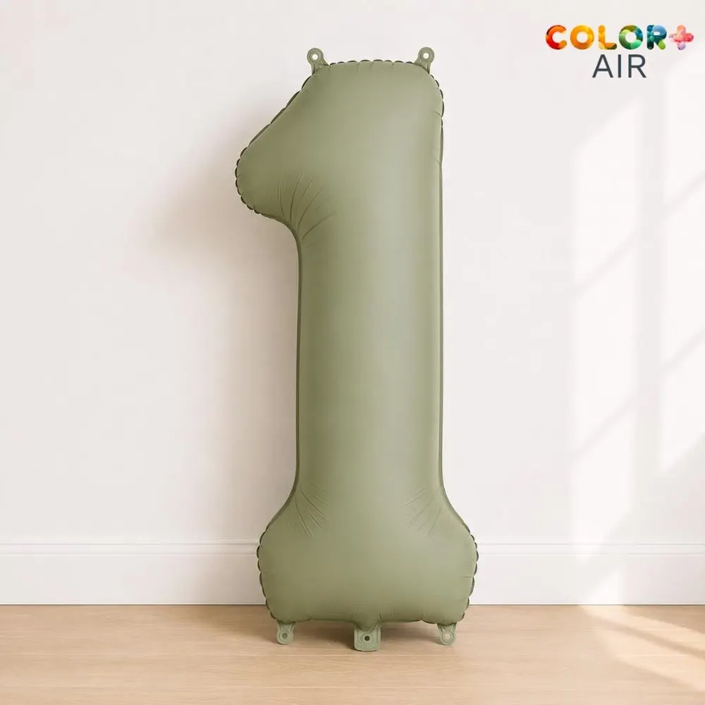 Matte Olive Green Number 1 Balloon, photo 1
