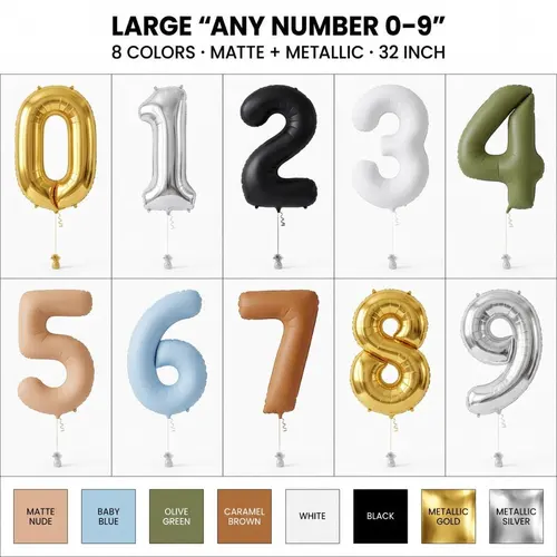 Giant 32 Inch Matte Number Balloon