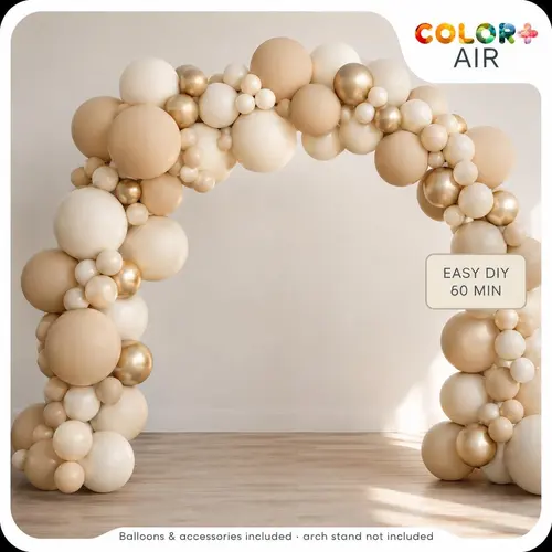 Beige, White & Gold Boho Balloon Arch Kit