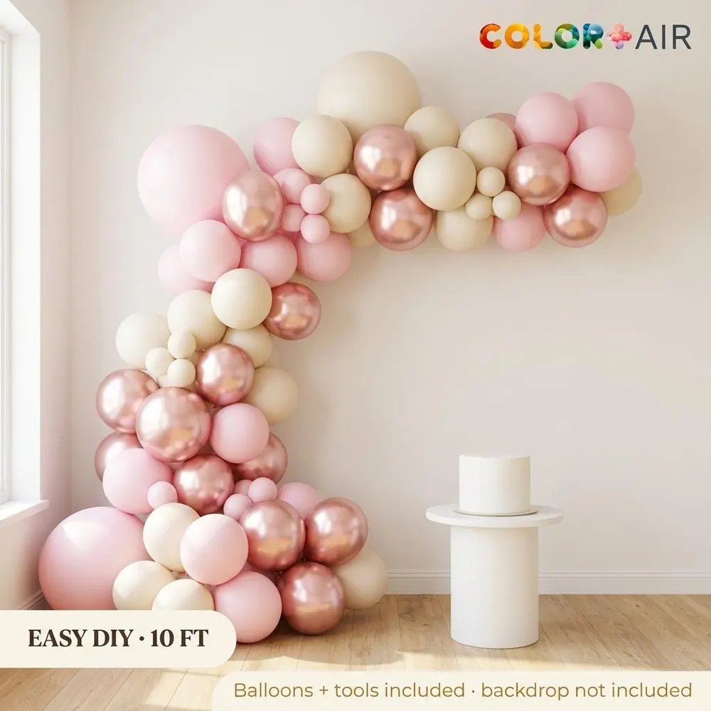 Baby Pink and Rose Gold Balloon Garland , photo 1