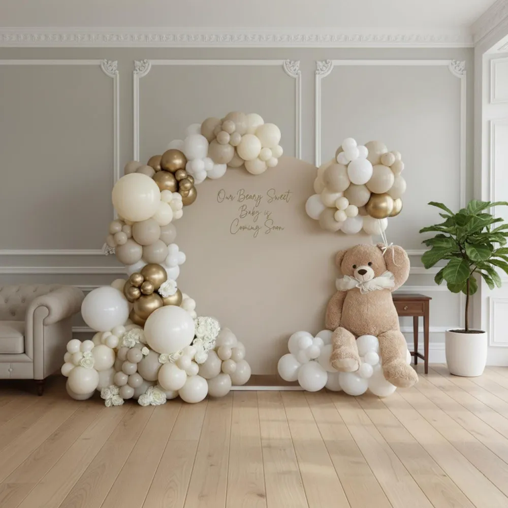 Cream & Gold Neutral: balloon arch, photo 1