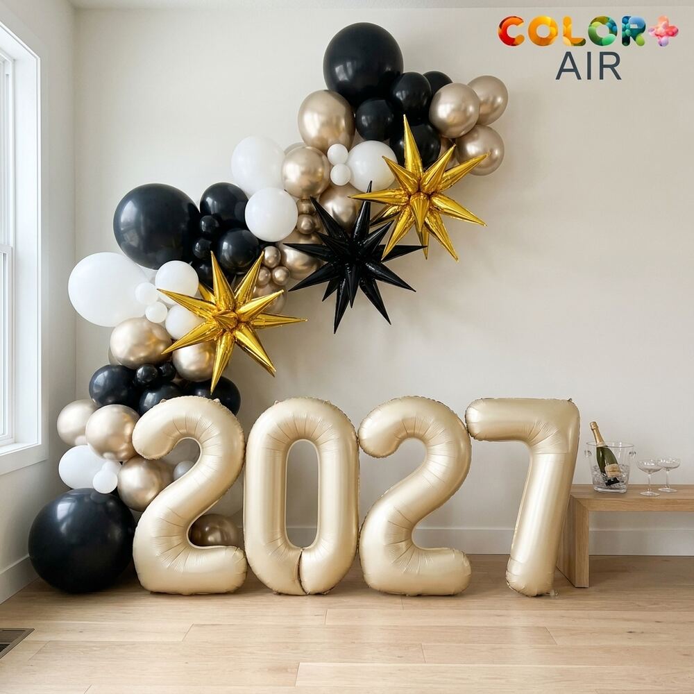 New Year’s Eve 2027 — finished balloon set