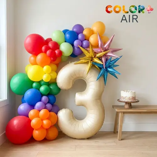 Rainbow Birthday Balloon Set